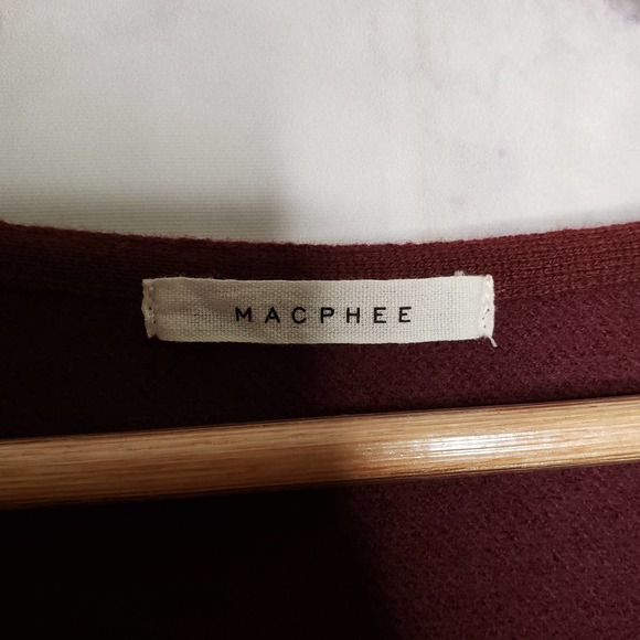 MACPHEE 100% wool maroon red knitwear pullover sweater S - Picture 4 of 8